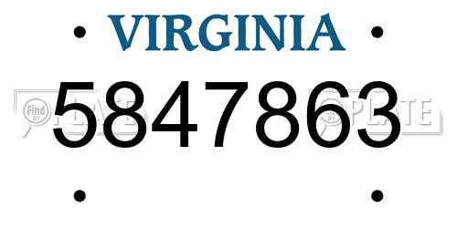 5847863 Virginia License Plate