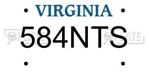 584NTS Virginia License Plate