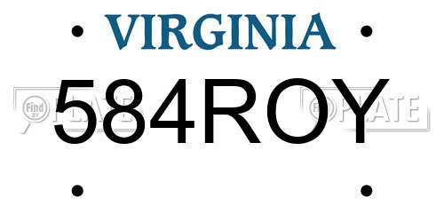 584ROY Virginia License Plate