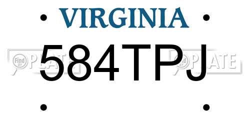 584TPJ Virginia License Plate