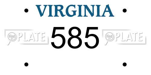 585 Virginia License Plate