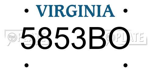 5853BO Virginia License Plate