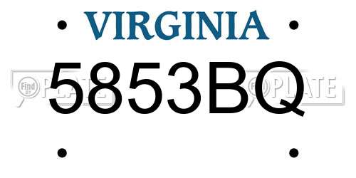 5853BQ Virginia License Plate