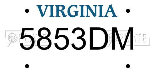 5853DM Virginia License Plate