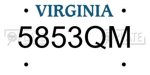 5853QM Virginia License Plate