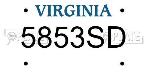 5853SD Virginia License Plate