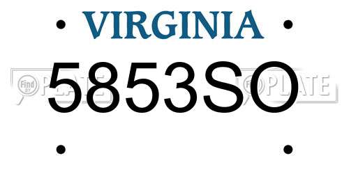 5853SO Virginia License Plate