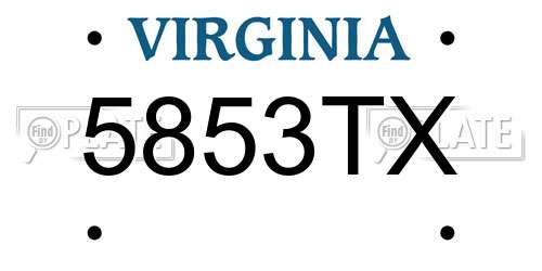 5853TX Virginia License Plate