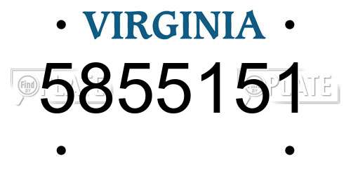 5855151 Virginia License Plate