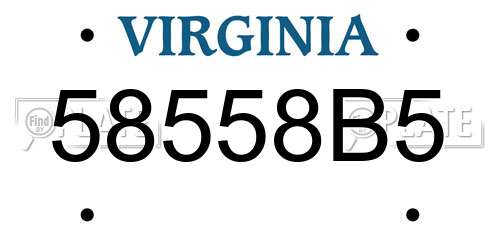 58558B5 Virginia License Plate