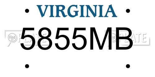 5855MB Virginia License Plate