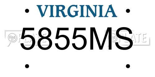 5855MS Virginia License Plate