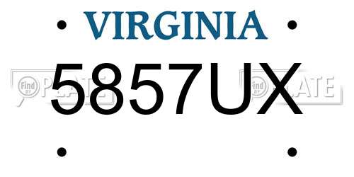 5857UX Virginia License Plate