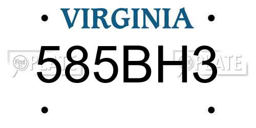585BH3 Virginia License Plate
