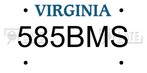 585BMS Virginia License Plate