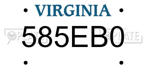 585EB0 Virginia License Plate
