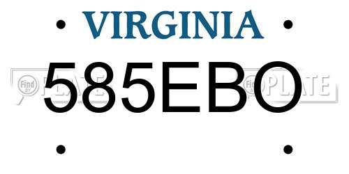 585EBO Virginia License Plate