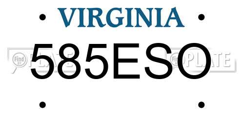 585ESO Virginia License Plate