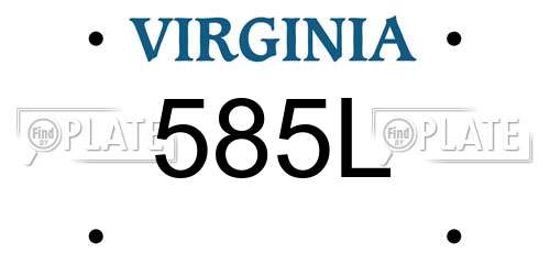 585L Virginia License Plate