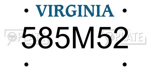 585M52 Virginia License Plate