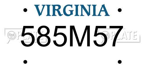 585M57 Virginia License Plate