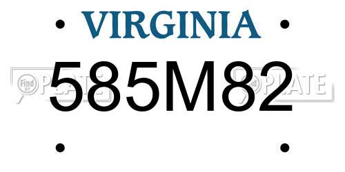 585M82 Virginia License Plate
