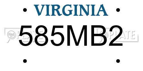 585MB2 Virginia License Plate