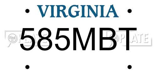585MBT Virginia License Plate