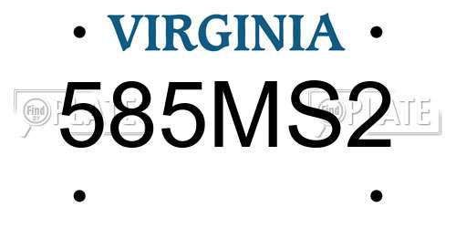 585MS2 Virginia License Plate