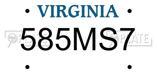 585MS7 Virginia License Plate