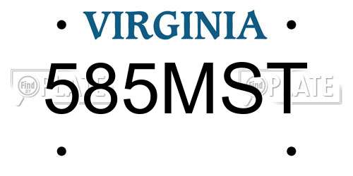 585MST Virginia License Plate