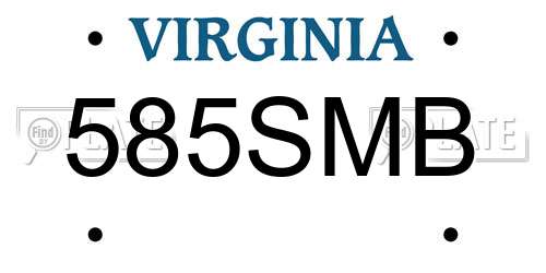 585SMB Virginia License Plate