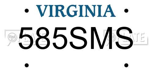 585SMS Virginia License Plate