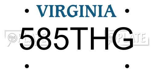 585THG Virginia License Plate