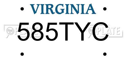 585TYC Virginia License Plate