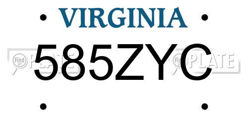 585ZYC Virginia License Plate