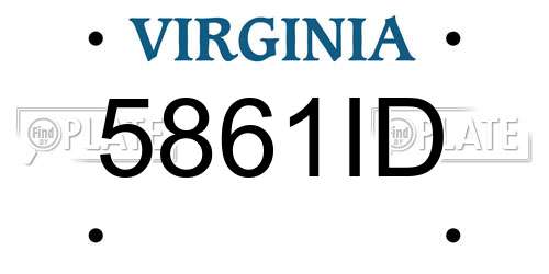 5861ID Virginia License Plate