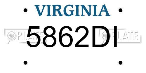 5862DI Virginia License Plate