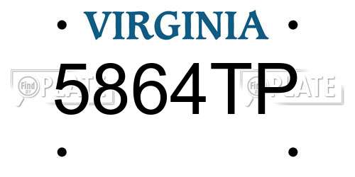 5864TP Virginia License Plate