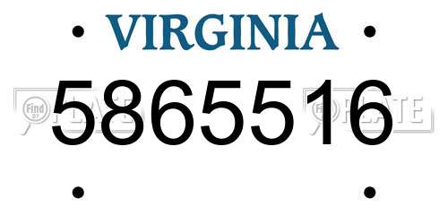 5865516 Virginia License Plate