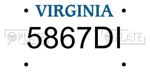 5867DI Virginia License Plate