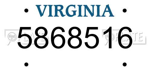 5868516 Virginia License Plate