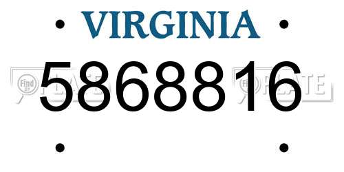 5868816 Virginia License Plate