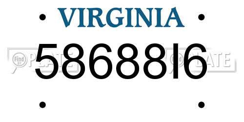 58688I6 Virginia License Plate