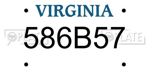 586B57 Virginia License Plate