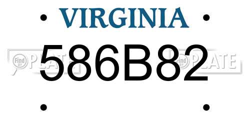586B82 Virginia License Plate