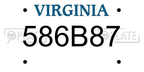 586B87 Virginia License Plate