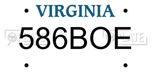 586BOE Virginia License Plate