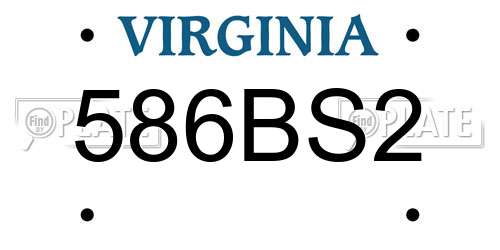 586BS2 Virginia License Plate