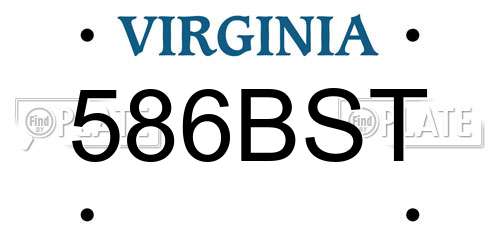 586BST Virginia License Plate